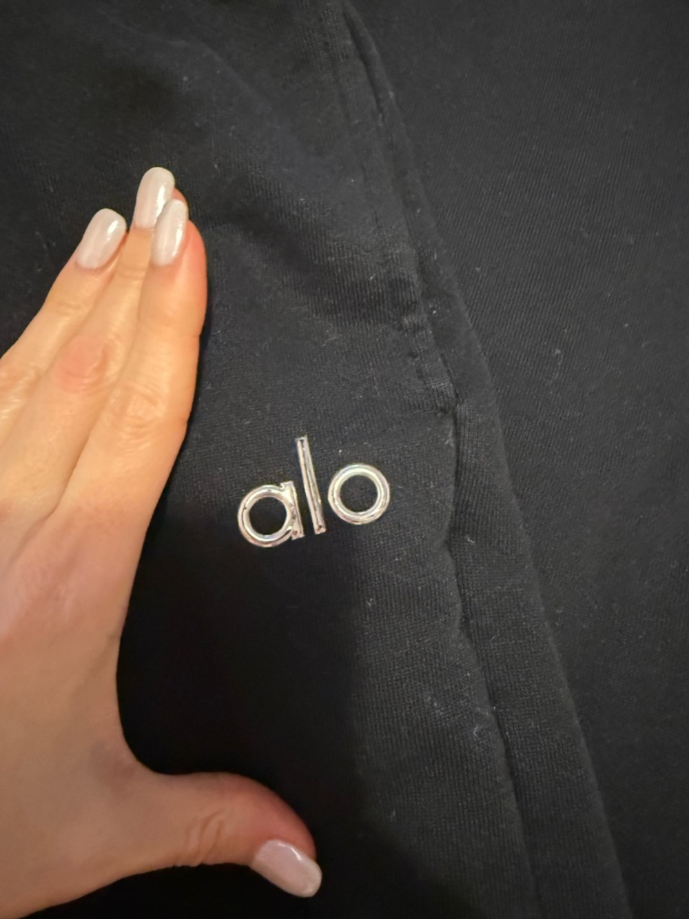 ALO Yoga Black Logo Sweatpants - Picture 2 of 5